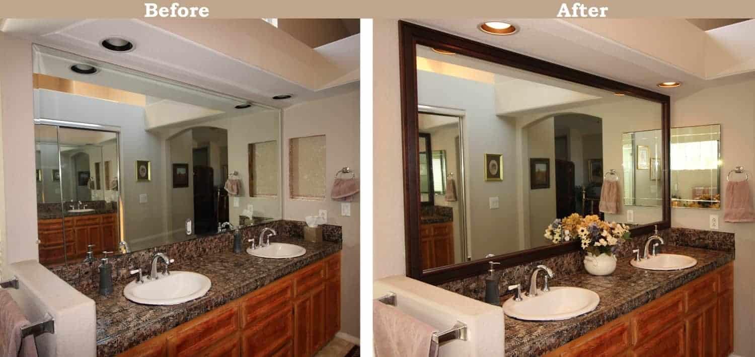 Tuxedo Style Mirror Frame in Walnut