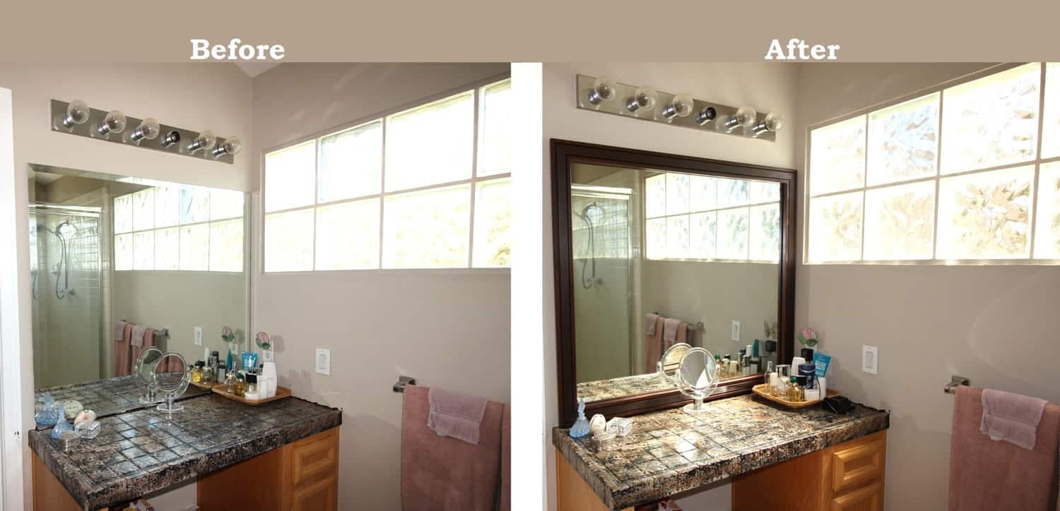 Tuxedo Style Mirror Frame in Walnut