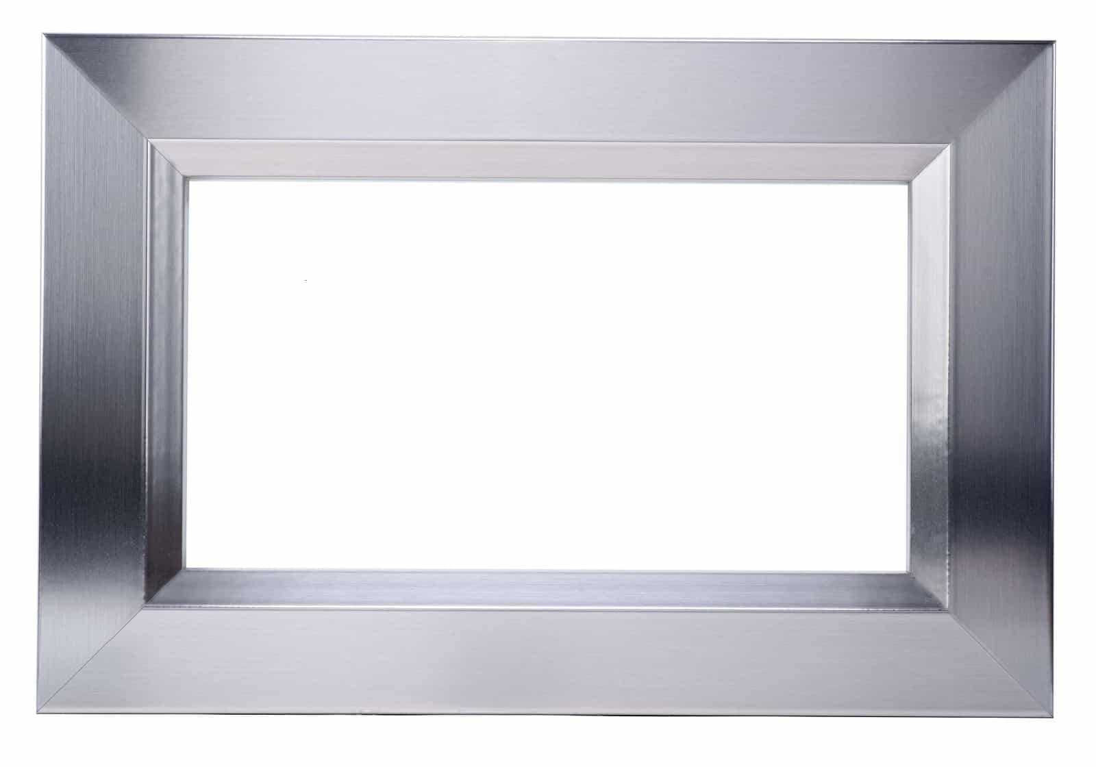 Moderna Beveled Brushed Silver Mirror Frame
