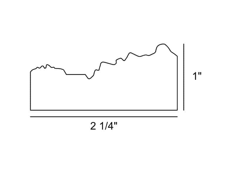 Graphic image depicting the dimensions of our Le Flore Mirror Frame Kit.