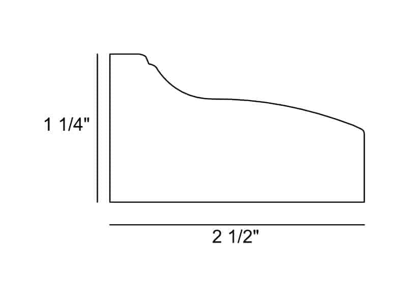 Graphic drawing of our Bronze leaf mirror frame style.