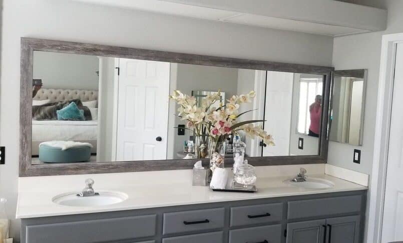 american barn gray Oak mirror frame 1